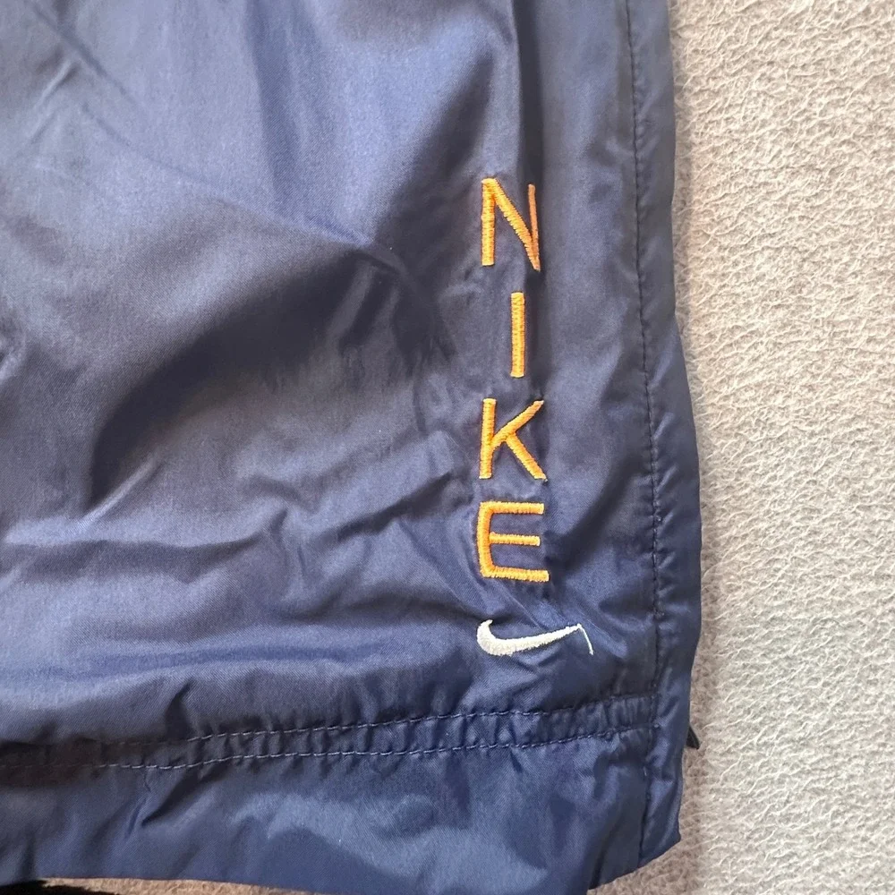 Vintage Nike Pants Boys L 12-14 Windbreaker Navy Blue Embroidered Logo Zip Ankle